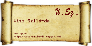 Witz Szilárda névjegykártya